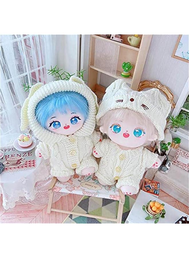 20cm Plush Doll Clothes Cat Hat Woolen Thread Onesies 8in Doll Accessories (B) - Image 3