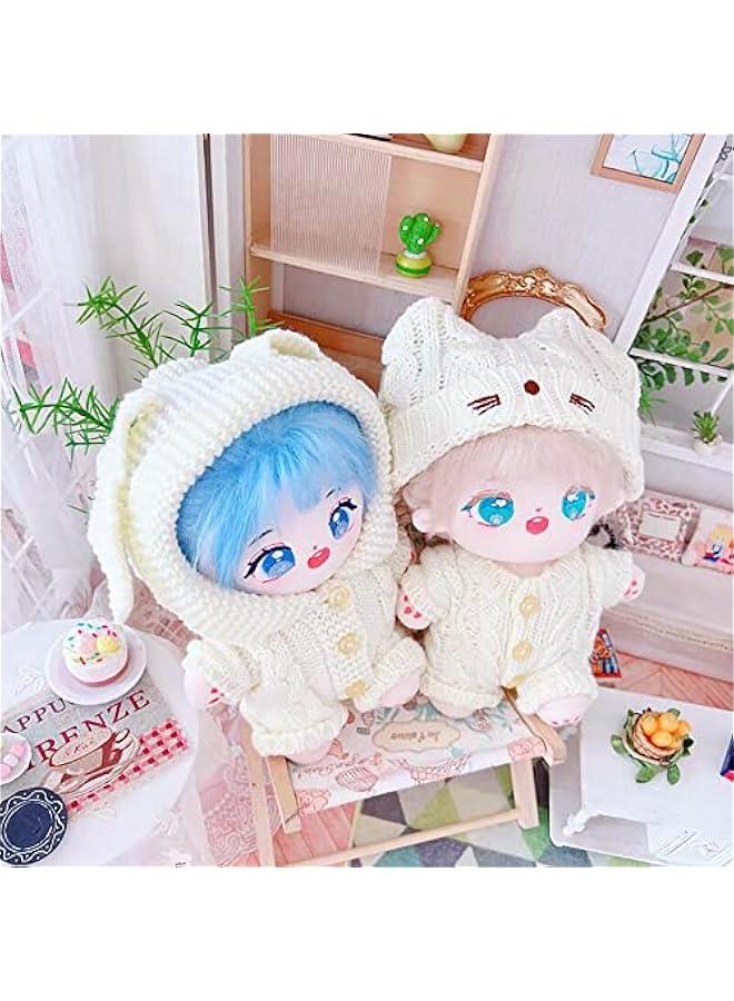 20cm Plush Doll Clothes Cat Hat Woolen Thread Onesies 8in Doll Accessories (B) - Image 4