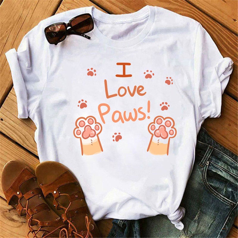 [Same day] cross-border supply of T-shirt printed T-shirt women's short-sleeved women's clothing - Image 1