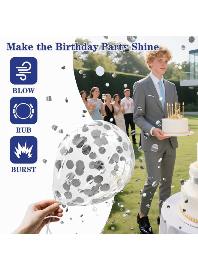 Nigifter 20th Birthday Decorations Blue and Silver for Boys Girls, Happy Birthday Balloons Set for Boys Girls with Bday Tablecloth Banner Honeycomb Centerpieces Table Toppers Swirls for 20th - Image 4