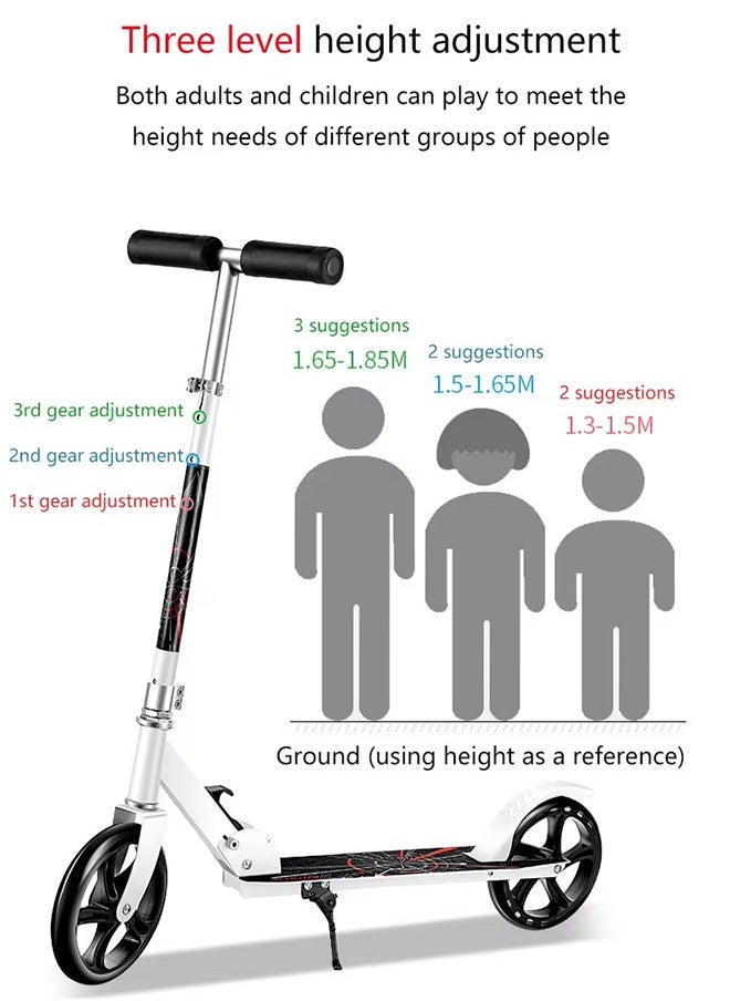Arabest Two-Wheeled Scooter,Foldable,Lightweight,Three-Position Height Adjustment,Standing Riding Brake,Suitable for Riders 5 Years and Older(102*78*16cm)  - Image 2