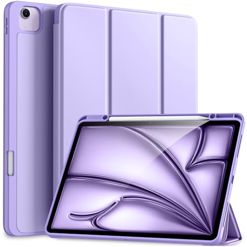 Akkerds Compatible for iPad Air 13 Inch Case (M4/M3/M2) 2026/2025/2024 with Pencil Holder, Trifold Stand Protective Cover/Soft TPU Back for iPad Air 13 Case, Supports Touch ID,Auto Wake/Sleep,Lavender - Image 1