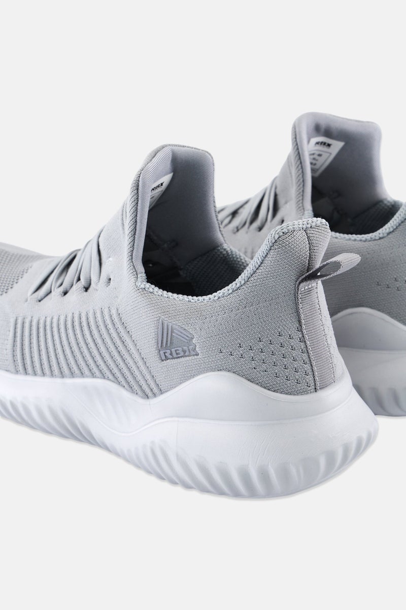 RBX Men Brand Logo Lace Up Running Shoes, Grey - Image 2