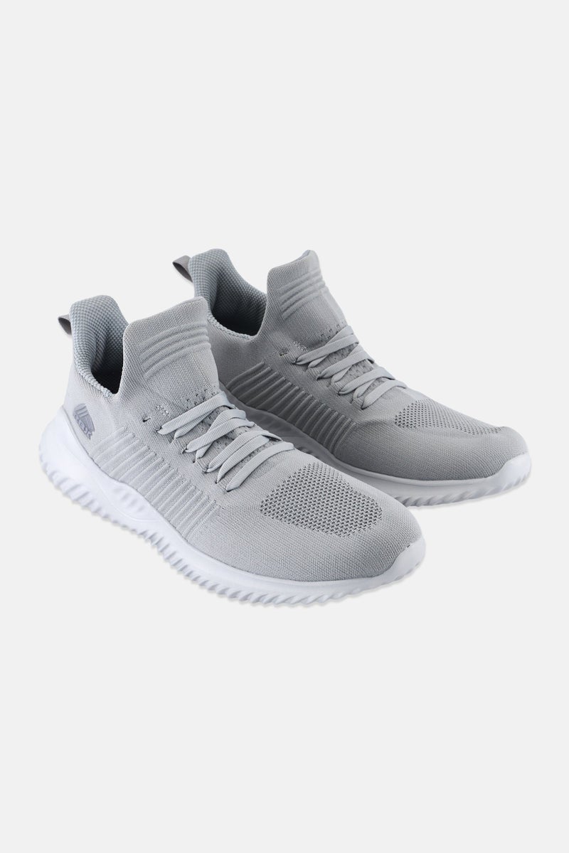 RBX Men Brand Logo Lace Up Running Shoes, Grey - Image 1