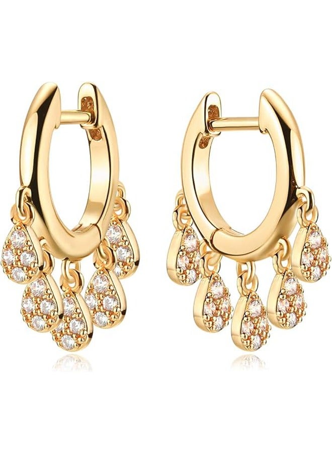 Mevecco Women Huggie Hoop Earrings Gold Ear Stud Cuff 14K Gold Filled Small Boho Beach Simple Delicate Handmade Hypoallergenic Jewelry Gift - Image 1