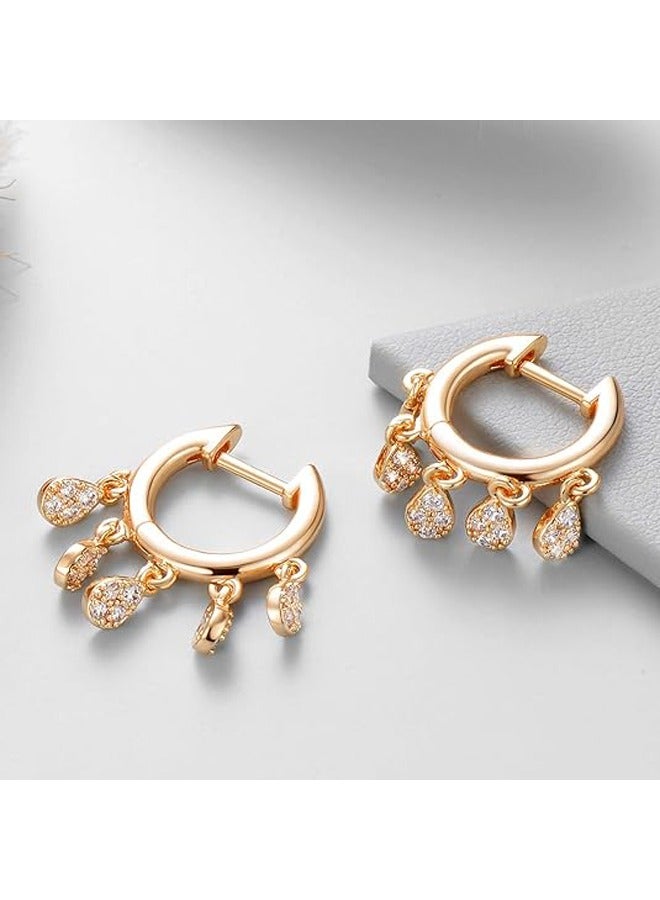 Mevecco Women Huggie Hoop Earrings Gold Ear Stud Cuff 14K Gold Filled Small Boho Beach Simple Delicate Handmade Hypoallergenic Jewelry Gift - Image 5