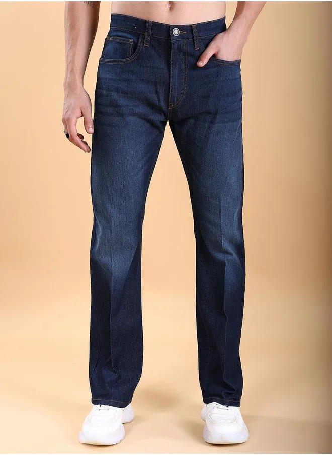 هاي لاندر Mid-Rise Bootcut Stretchy Faded Jeans