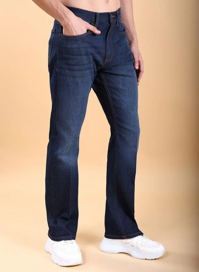 HIGHLANDER Mid-Rise Bootcut Stretchy Faded Jeans by Styli