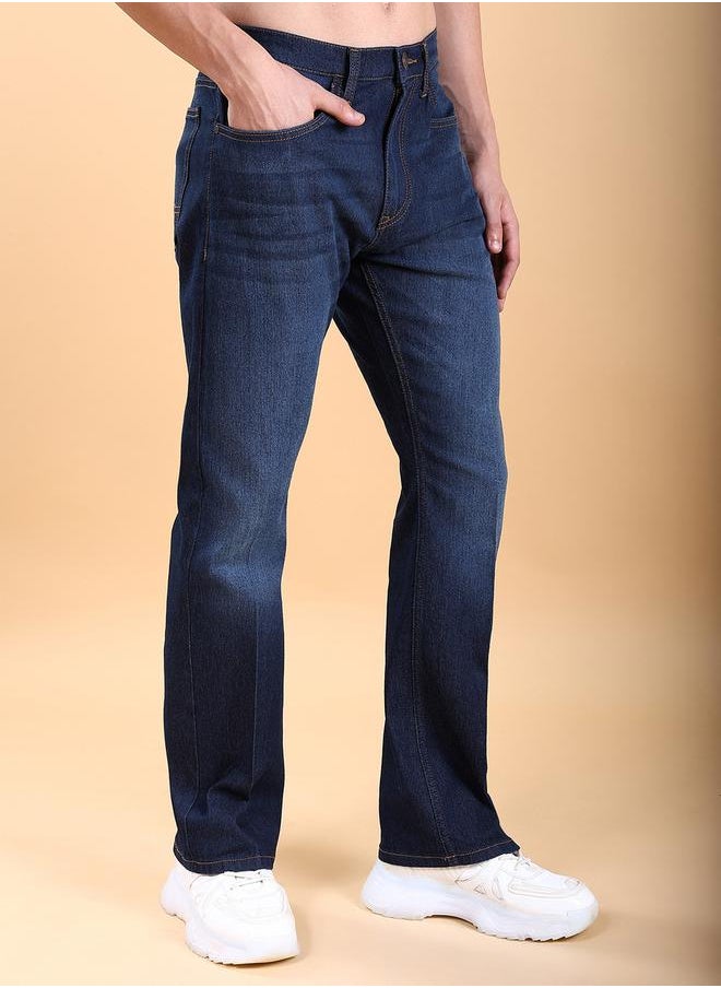 HIGHLANDER Mid-Rise Bootcut Stretchy Faded Jeans by Styli  - Image 5