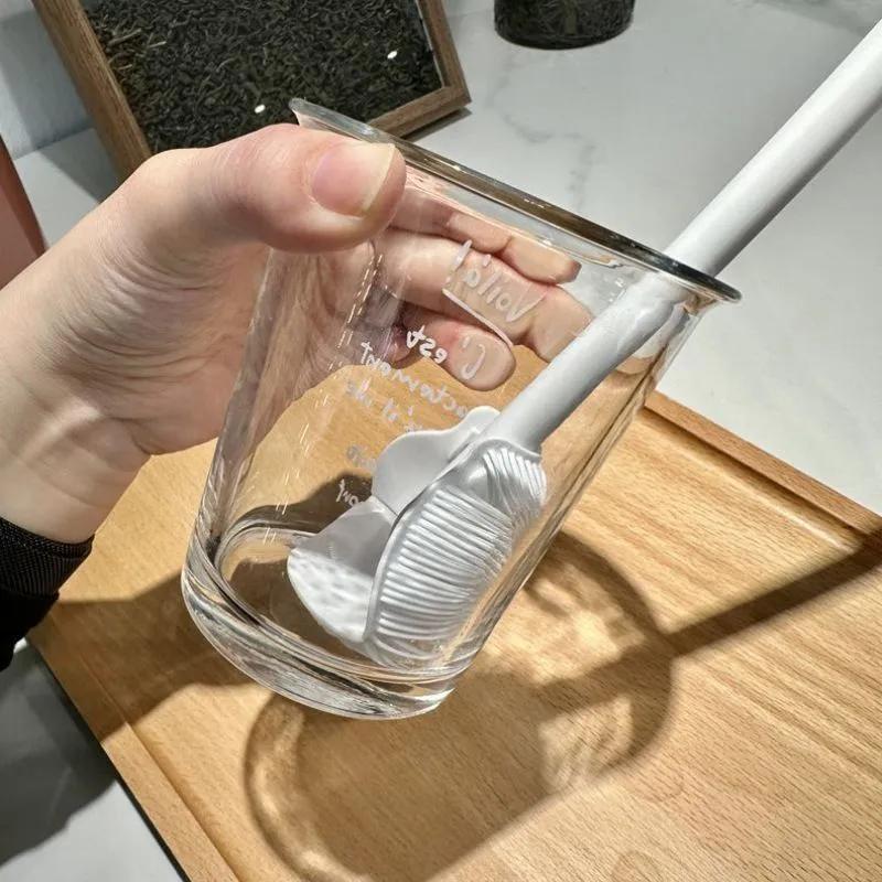 Bottle Cleaning Brush 31.6 x 30 x 5 Cm White Silicone - Reusable Bristles For Narrow Containers - Long Handle For Hard-To-Reach Areas For Home Office Everyday Dishwashing - Image 1