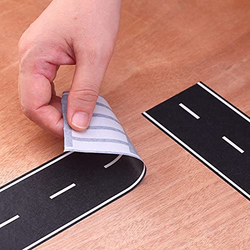 RECER Black Track Tape,Toy Car Tape Track for Kids,Race Cars Decorations for Kids Birthday Party (2 Rolls, 2.4" x 33') - Image 5