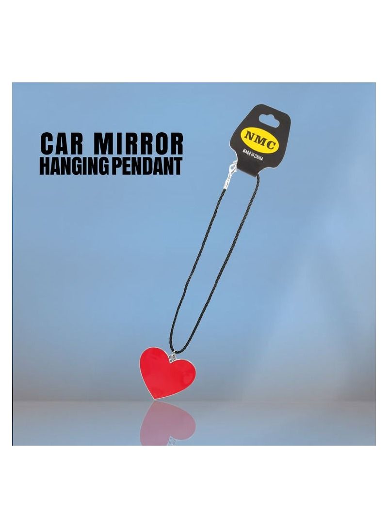 NMC Love Heart Emblem Logo Car Mirror Hanging Pendant Mini Metal Decoration Chain with Heart Love Emblem Logo Pendant 1Pcs - Image 1