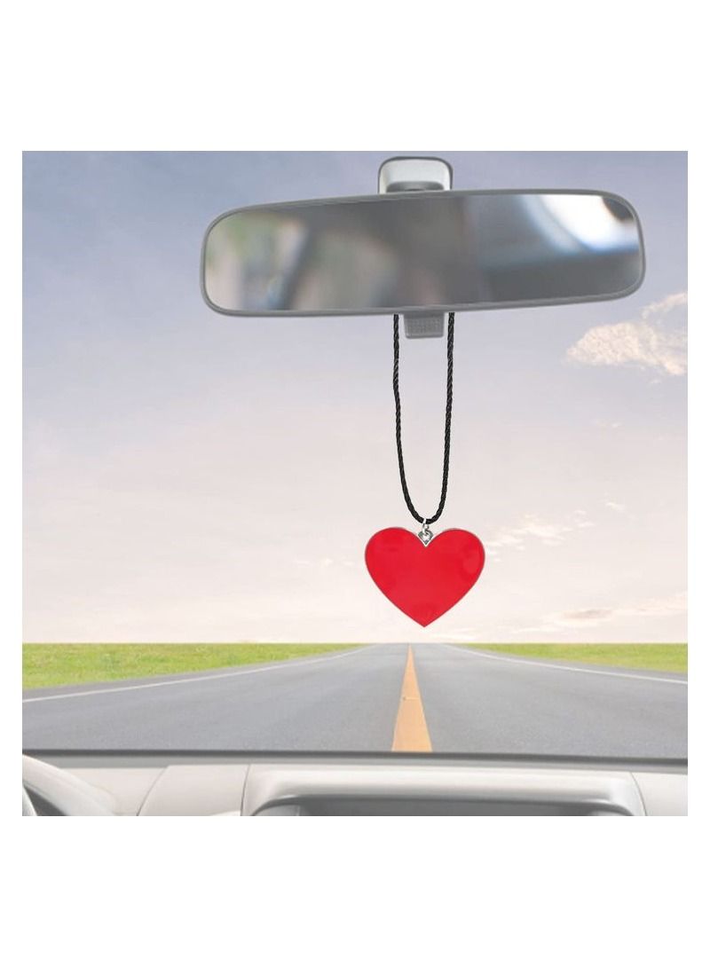 NMC Love Heart Emblem Logo Car Mirror Hanging Pendant Mini Metal Decoration Chain with Heart Love Emblem Logo Pendant 1Pcs - Image 4