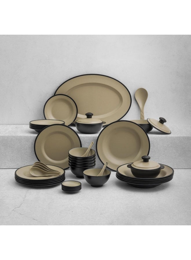 Master Gold Melamine Dinner Set 40 Pieces For 6 People Dishwasher Safe | Melamine Plates Set | Healthy Melamine Dinner Set - Image 1