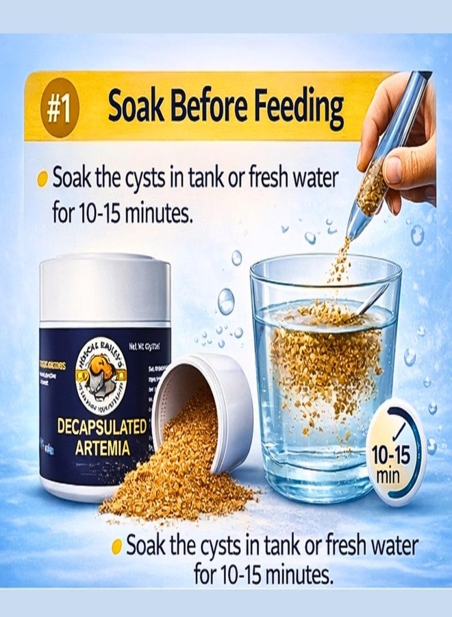 أرتيميا هوتش آند بيلي منزوعة القشرة، تغذية مباشرة، أكياس جافة 100%، 40 غرام، بيض روبيان مالح غني بالبروتين منزوع القشرة، للتغذية المباشرة، عبوة واحدة، لجميع مراحل الحياة. - Image 2