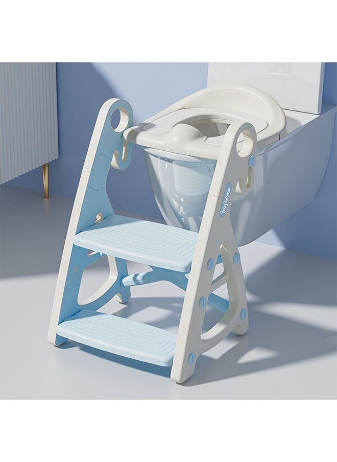 MIXDE Training Toilet Teat,Toddler Toilet Seat with Adjustable Step Stool Ladder,2 in 1 Foldable Kids Toilet Training Seat,Splash Guard Anti-Slip Handles for Boy Girl  - Image 1
