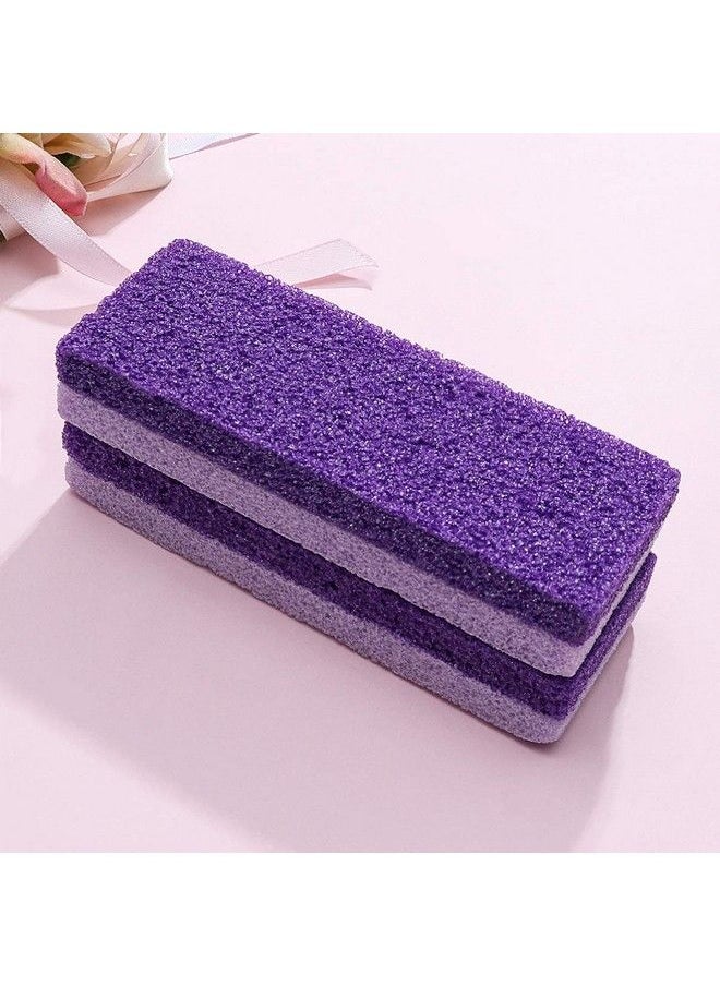 Healifty 2Pcs Foot Pumice Stone Exfoliator Pedicure File Block Callus Remover Scrubber (Purple)  - Image 4