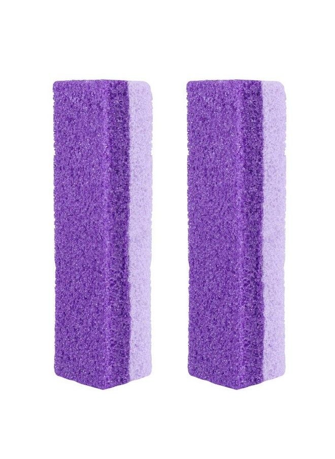 Healifty 2Pcs Foot Pumice Stone Exfoliator Pedicure File Block Callus Remover Scrubber (Purple)  - Image 1