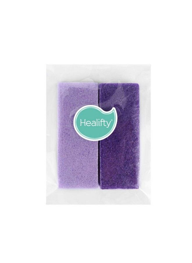 Healifty 2Pcs Foot Pumice Stone Exfoliator Pedicure File Block Callus Remover Scrubber (Purple)  - Image 3