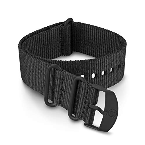 Timex 22mm Fabric Double-Layer Slip-Thru Strap – Black with Black Buckle - Image 1