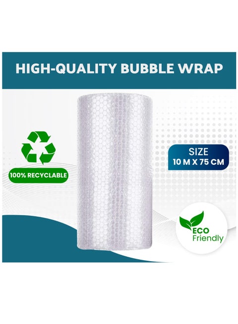 [Pack of 2 Rolls] Bubble Wrap Roll 75cm x 10m Packing Bubble Roll Air Bubble Cushioning Wrap Roll for Packaging Fragile Items, Shipping, Mailing, Packing and Moving Supplies