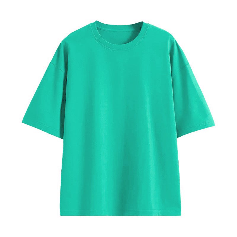 Children'S Wear Short-Sleeved Solid Color Summer Round Neck T-Shirt 100 Pure Cotton Short-Sleeved Men'S And Women'S Children'S Wear Loose Western Style T-Shirt - Image 1