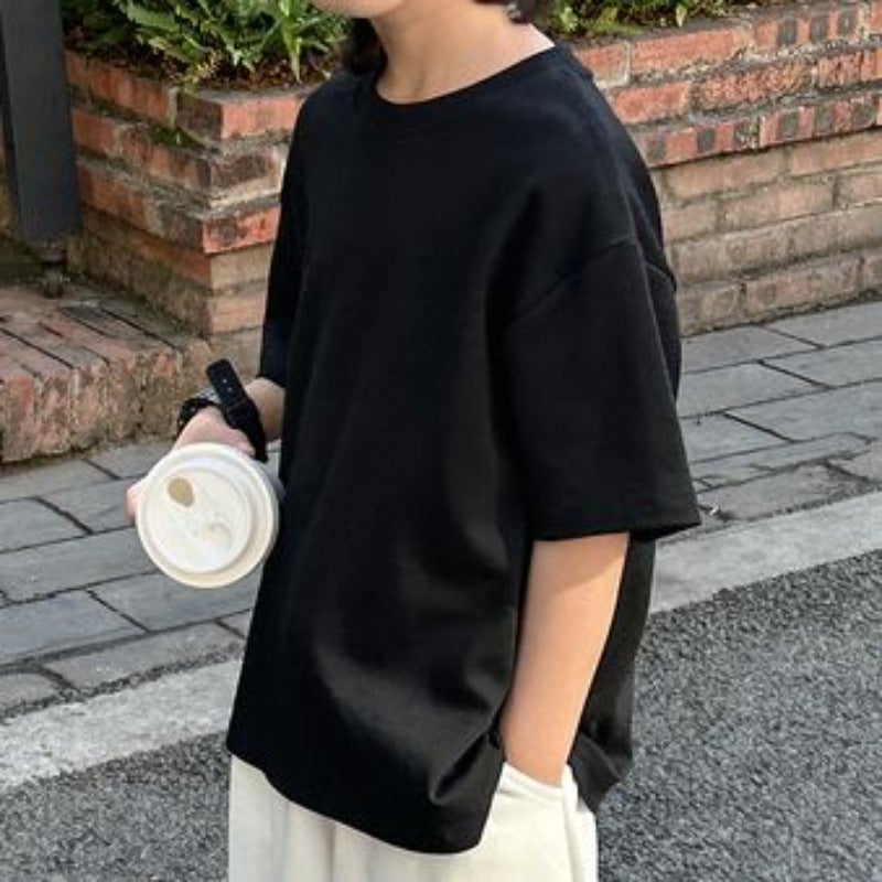 Children'S Wear Short-Sleeved Solid Color Summer Round Neck T-Shirt 100 Pure Cotton Short-Sleeved Men'S And Women'S Children'S Wear Loose Western Style T-Shirt - Image 5