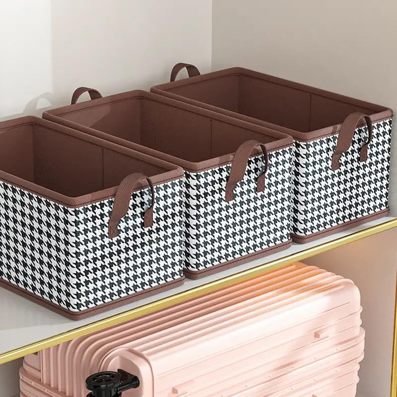 JUVIW Foldable Steel Frame Clothes Organizer Storage Box for Wardrobe Saree Shirts and Blankets 3 - Image 1