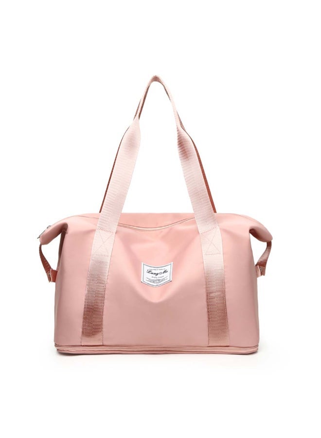 Lang Mu Fashionable Oxford LargeCapacity Shoulder Bag Pink
