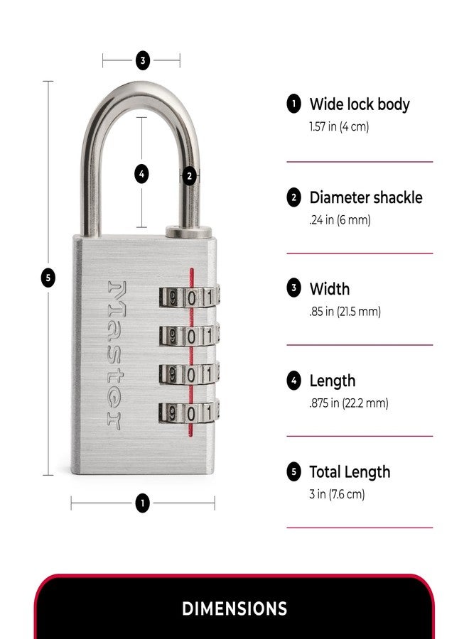 Master Lock 643D Set Your Own Combination Padlock, 1 Pack, Silver - Image 4