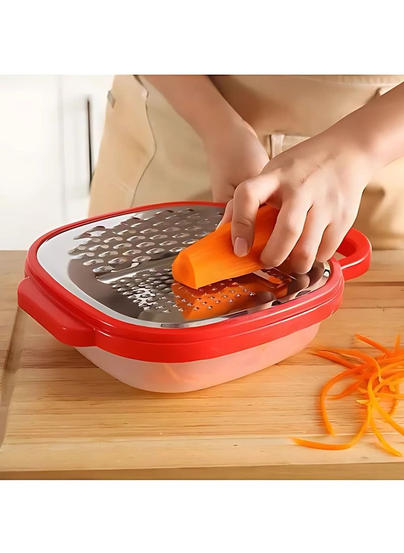 VIO Stainless Steel Ginger Garlic Grater with Handle Container and Lid Vegetable Chopper Slicer Shredder for Parmesan Cheese Chocolate Shredder with Storage Box Easy to Use Kitchen Tool  - Image 2