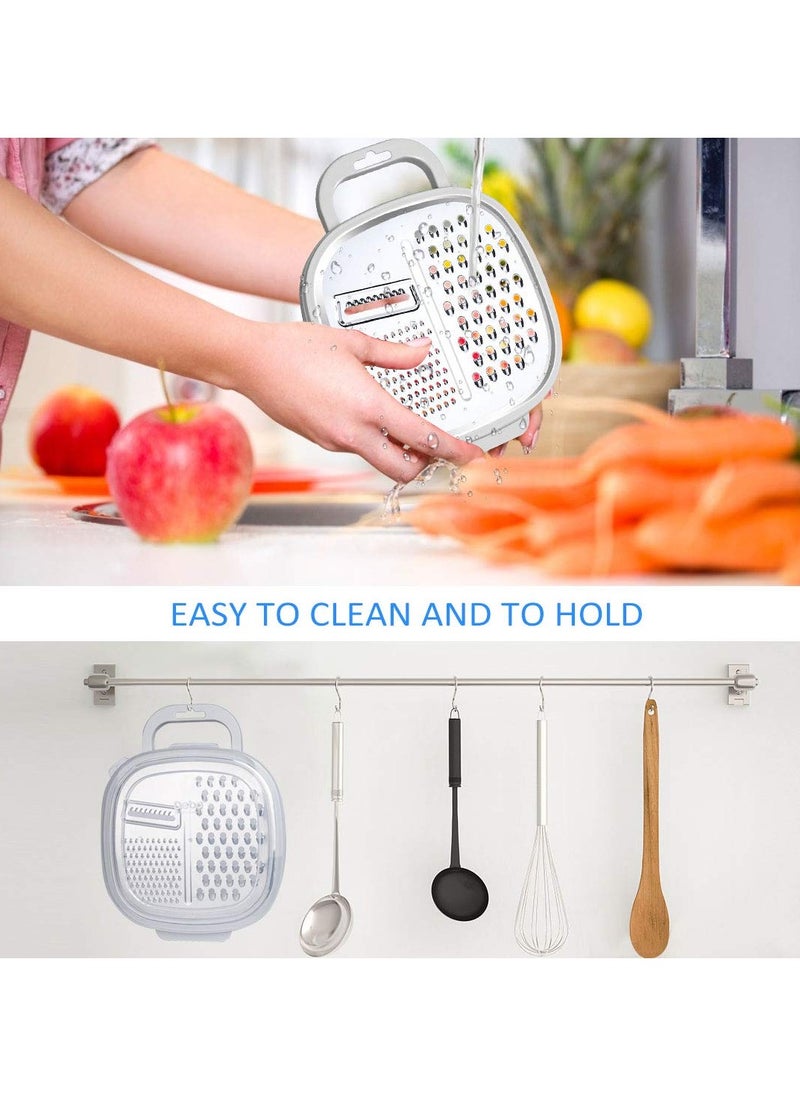 VIO Stainless Steel Ginger Garlic Grater with Handle Container and Lid Vegetable Chopper Slicer Shredder for Parmesan Cheese Chocolate Shredder with Storage Box Easy to Use Kitchen Tool  - Image 4