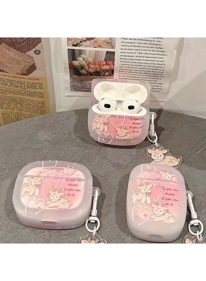 Shell Sister Qiaojiejie Airpods 1/2 Protective Case With Gradient Deer Design, Apple Earphone Cover With Pendant, Wireless Bluetooth Headphone Case, Shockproof Creative Painted High Transparency Shell - Image 4
