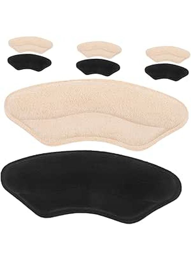 Non Slip Adhesive Heel Cushions 4 Pairs Black Beige For Blisters Loose Shoes - Image 1
