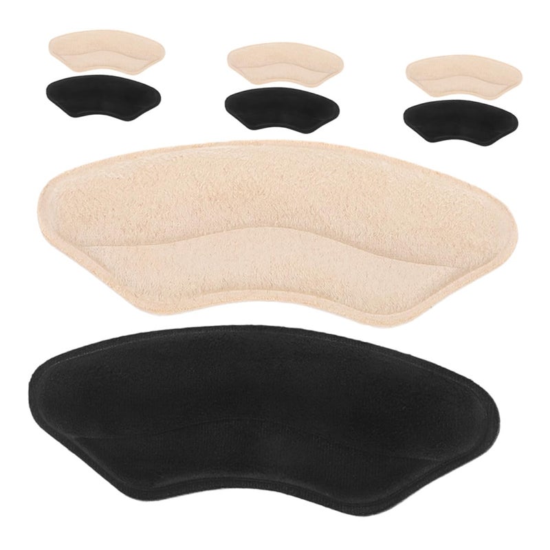 Non Slip Adhesive Heel Cushions 4 Pairs Black Beige For Blisters Loose Shoes - Image 2