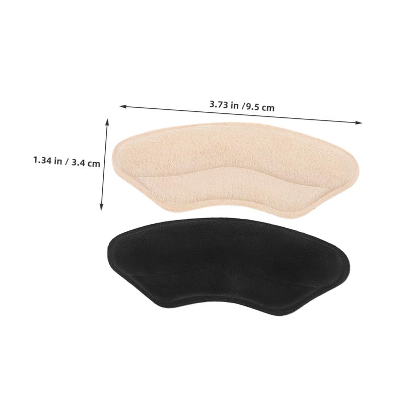Non Slip Adhesive Heel Cushions 4 Pairs Black Beige For Blisters Loose Shoes - Image 3
