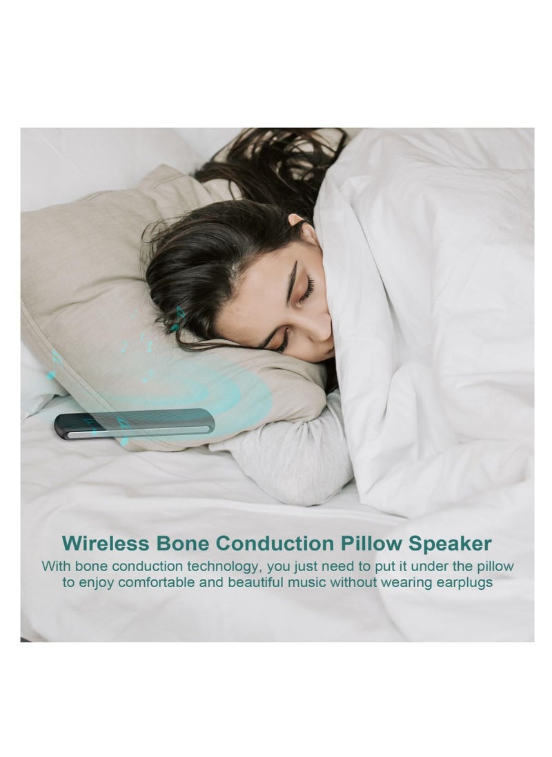 Generic - Pillow Speaker Bone Conduction Stereo, Mini Portable Bluetooth Sleep Speaker, Insomnia White Noise Machine, for Deep Sleeping, Side Sleepers (Black) - Image 1