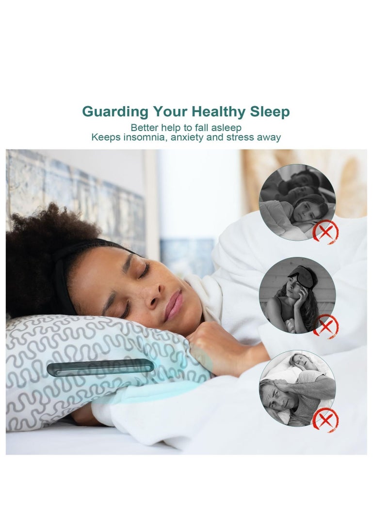 Generic - Pillow Speaker Bone Conduction Stereo, Mini Portable Bluetooth Sleep Speaker, Insomnia White Noise Machine, for Deep Sleeping, Side Sleepers (Black) - Image 1