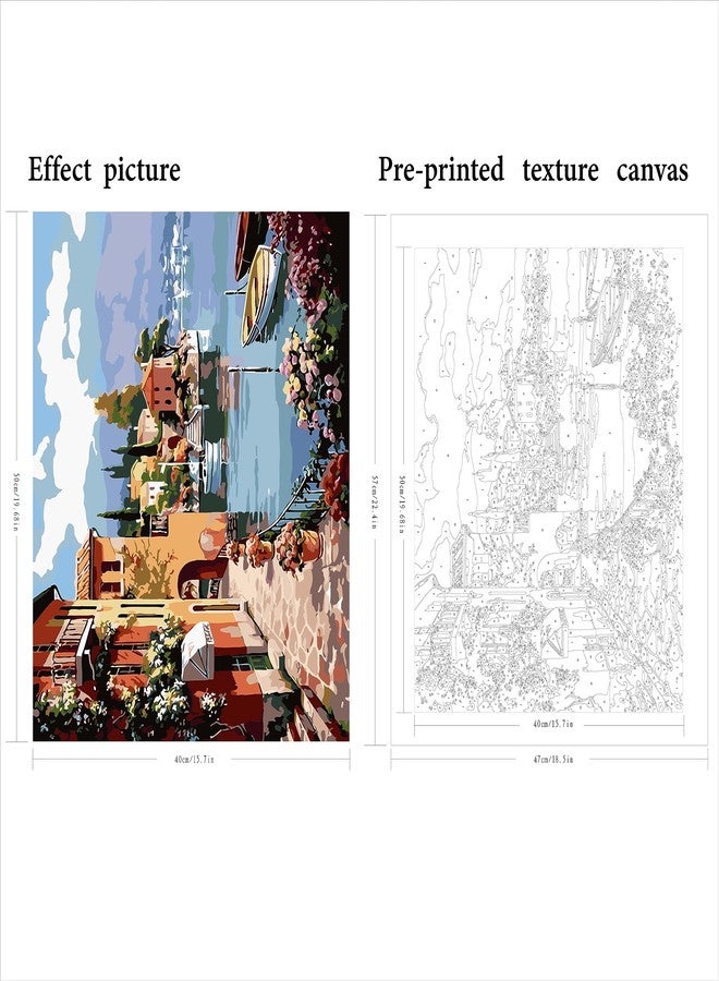لوحة الرسم بالأرقام من كوايت ديو للكبار، لوحة رسم مناظر الشوارع بالأرقام، مجموعة لوحات الرسم بالأرقام للمناظر الطبيعية للكبار مناسبة لتزيين جدران المنزل مقاس 16 × 20 بوصة. - Image 2