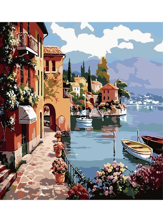 لوحة الرسم بالأرقام من كوايت ديو للكبار، لوحة رسم مناظر الشوارع بالأرقام، مجموعة لوحات الرسم بالأرقام للمناظر الطبيعية للكبار مناسبة لتزيين جدران المنزل مقاس 16 × 20 بوصة. - Image 1
