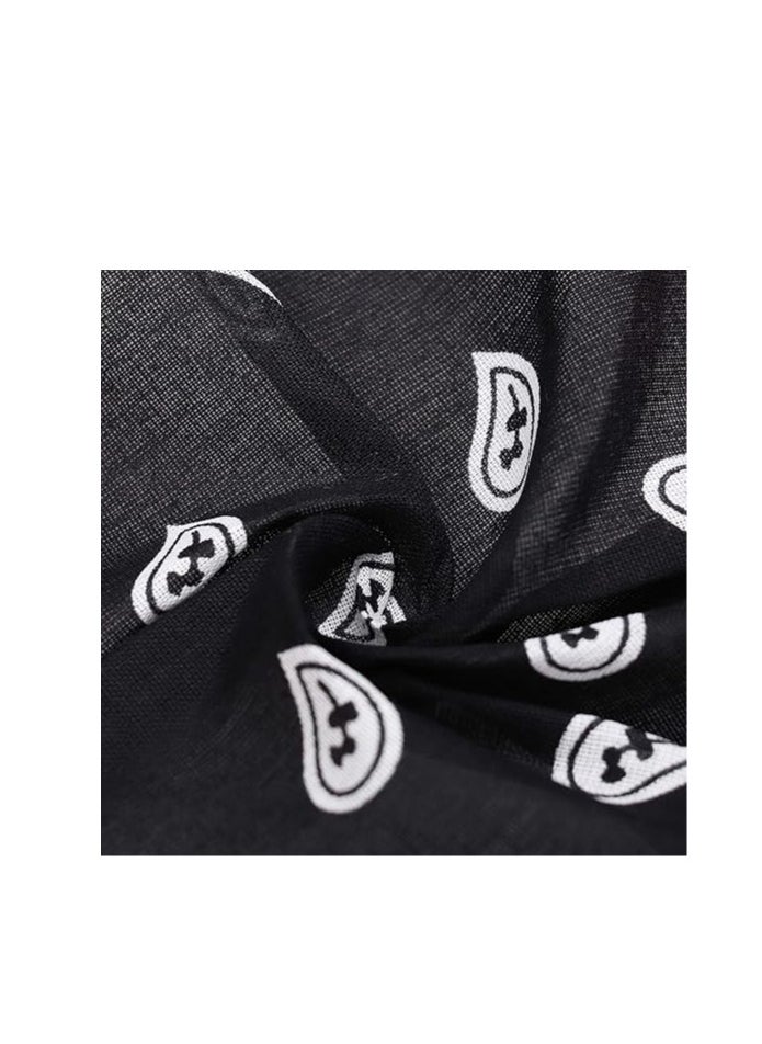 Generic - Paisley design polyester bandana, black - unisex for summer - Image 1