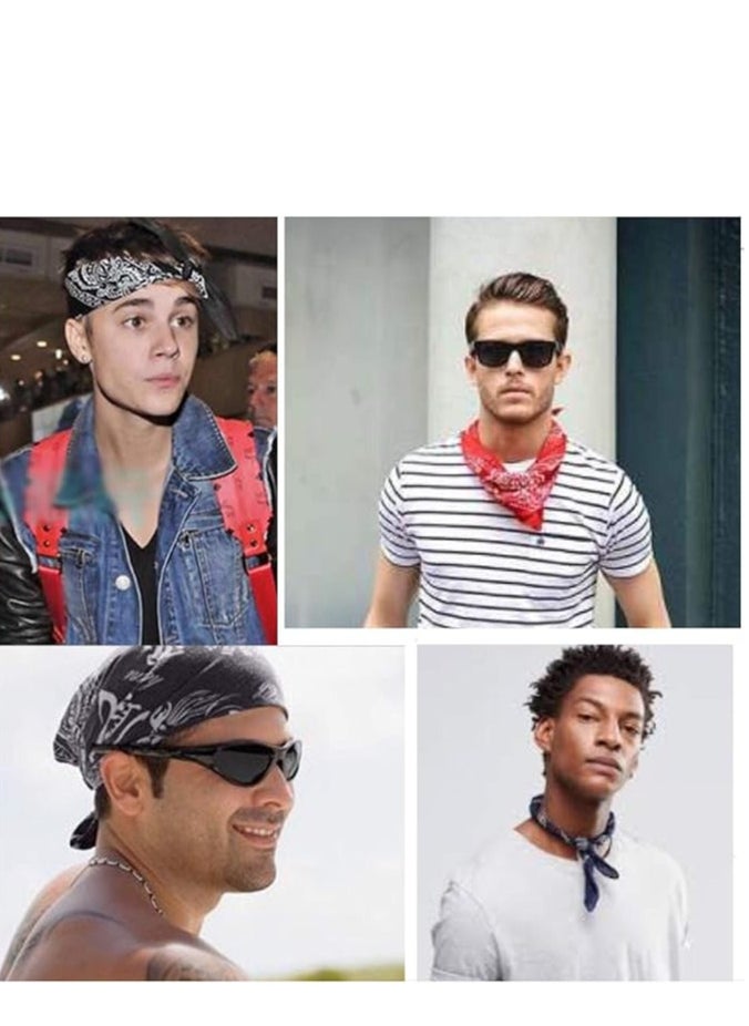Generic - Paisley design polyester bandana, black - unisex for summer - Image 1