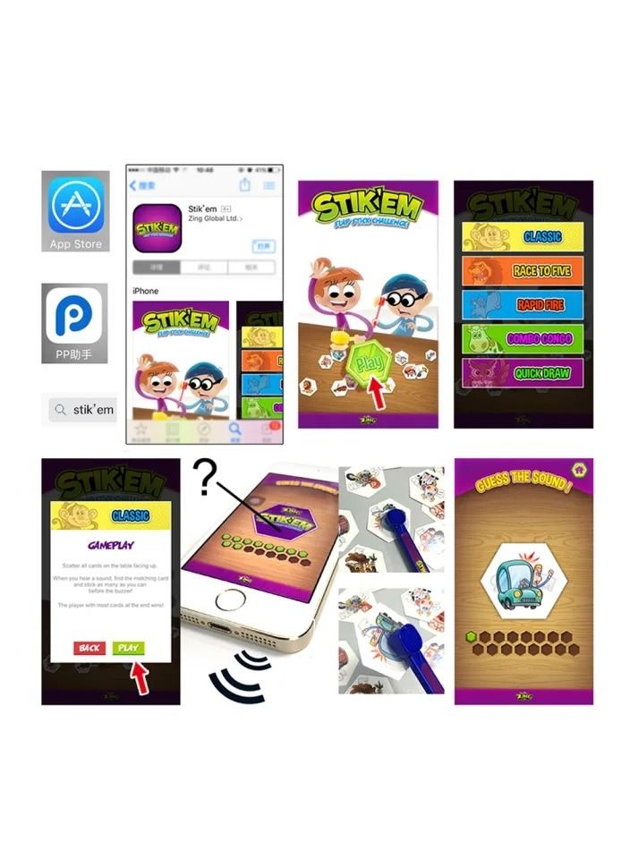 لعبة تحدي Stik'Em Slap Stick، لعبة ممتعة، لعبة عائلية - Image 5
