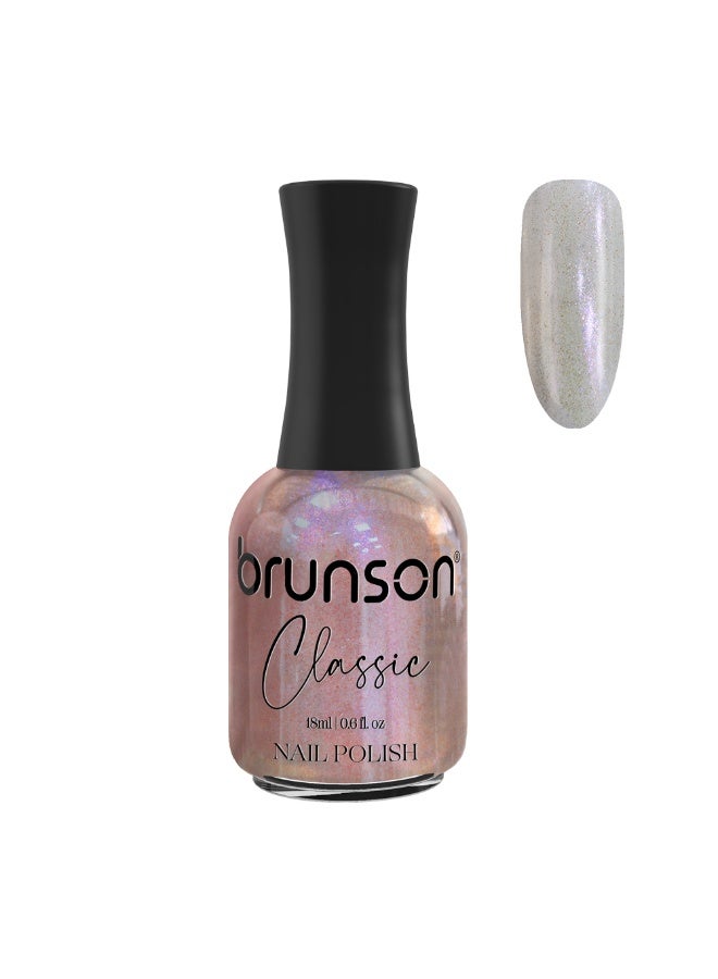 Brunson Classic Nail Polish 18ml Fast Dry Nail Lacquer Nail Harderner Normal Polish Glossy Gel Effect Quick Air Dry Long-Lasting Natural Nail Enamel Salon Quality Manicure Pedicure Regular Polish - Image 1