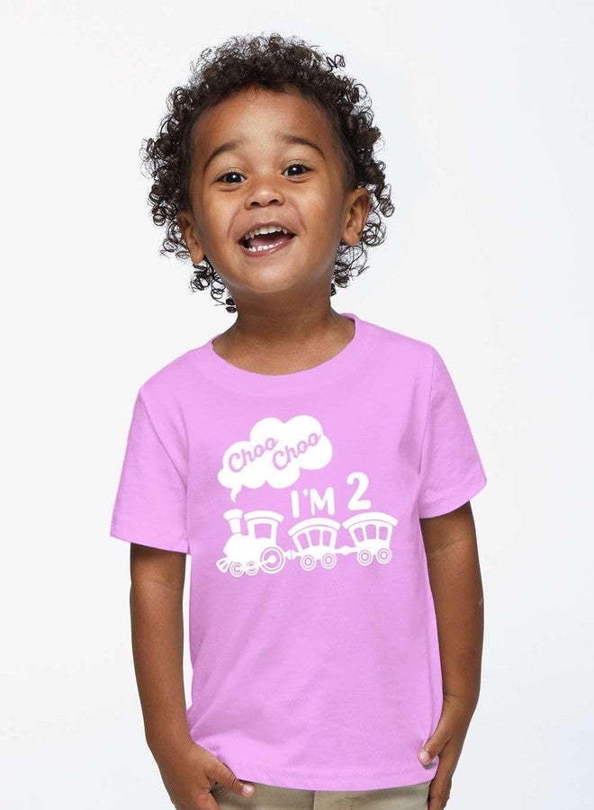 CBTwear تيشيرت CBTwear Choo Choo I'm Two للأطفال الصغار - تيشيرت مرح مستوحى من القطار للاحتفال بعيد الميلاد الثاني للأطفال (مقاس 2T، لون لافندر) - Image 5
