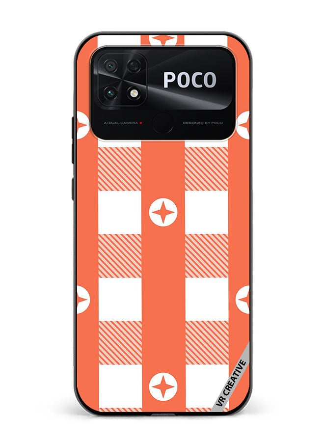 VR CREATIVE Protective Case Cover For Xiaomi Poco C40 Gingham Red Design Multicolour - Image 1