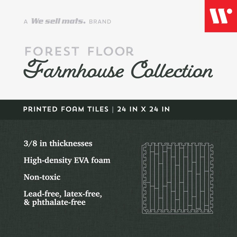 We Sell Mats Forest Floor Farmhouse 3/8 Inch Thick Printed Foam Tiles, Premium Wood Grain Interlocking Foam Floor Mats, Anti-Fatigue Flooring â€“ Stylish Flooring Solution - Image 2