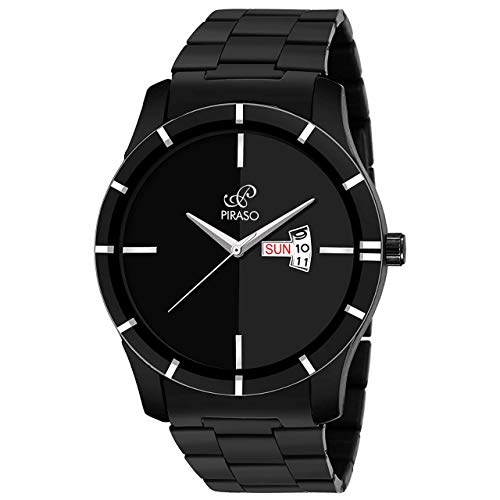PIRASO Stainless Steel Analogue Men's Watch Vills Black Dial - Image 1