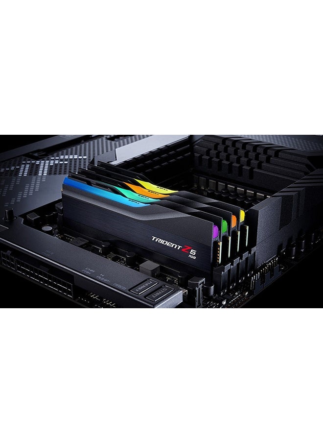 G.Skill - Trident Z5 RGB DDR5 Memory, 32GB (2x16GB) Capacity, 6400MHz Tested Speed, CL32-39-39-102 Latency, 1.40 Voltage, Unbuffered, Non-ECC, Intel XMP 3.0, Black | F5-6400J3239G16GX2-TZ5RK - Image 1