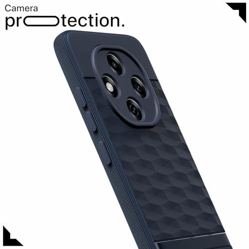 Pikkme Back Cover for Oppo F31 Pro 5G Camera Protection 3D Hexa Cube Design Silicone Protective Bumper Case (Blue) - Image 5